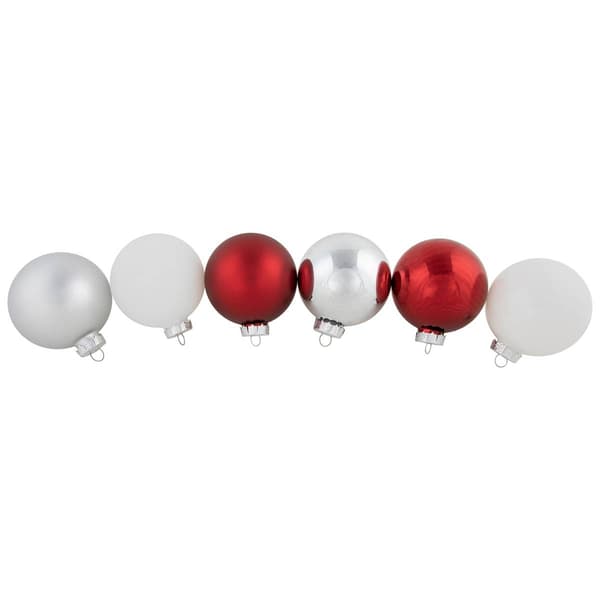 Northlight 72ct. Shiny and Matte Glass Ball Christmas Ornaments