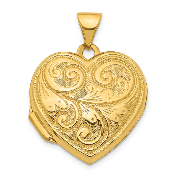 Gold Classics&#40;tm&#41; 14kt. Gold 19mm Heart Locket Pendant - image 