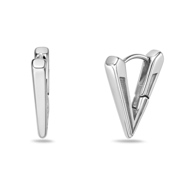 Mens Lynx Stainless Steel Triangle Earrings