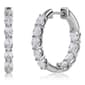 Gemstone Classics(tm) 4x3mm White Topaz Inside Out Hoop Earrings - image 1
