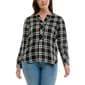 Womens Zac & Rachel Long Sleeve Split Neck Plaid Blouse - image 1