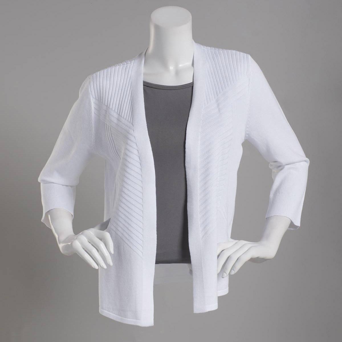 Womens 89th & Madison 3/4 Sleeve Straight Hem Cardigan