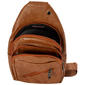 Mens Double Zipper Pebble Texture Brown Sling Bag - image 2
