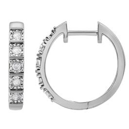 Diamond Classics&#8482; Sterling Silver Diamond Hoop Earrings