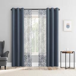 No. 918 Kalani Floral & Solid 4pk. Curtains