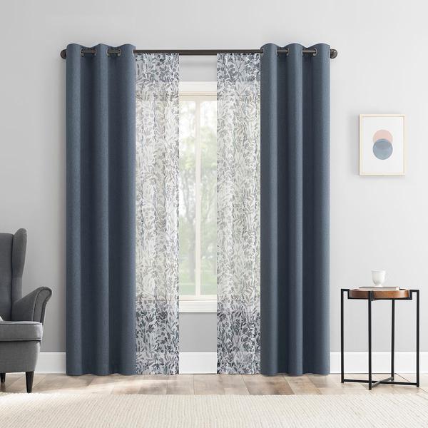 No. 918 Kalani Floral & Solid 4pk. Curtains - image 