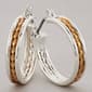 Design Collection Two-Tone Twisted Band Hoop Earrings - image 1