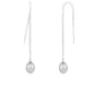 Splendid Pearls Sterling Silver Grey Pearl Threader Earrings - image 1