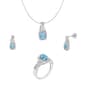 Gemstone Classics&#40;tm&#41; Blue Topaz & White Sapphire Necklace Set - image 1