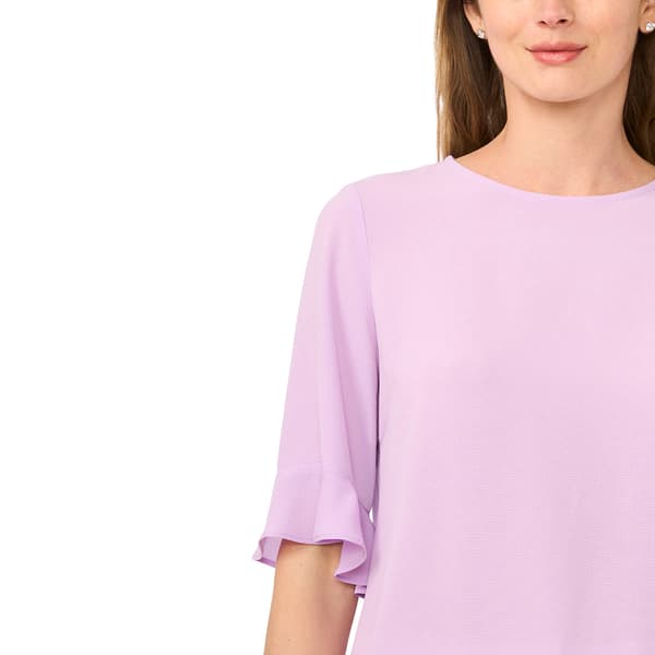 Womens Cece Short Ruffle Cuff Sleeve Solid Blouse
