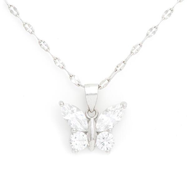 Gianni Argento Created Sapphire Butterfly Pendant Necklace - image 