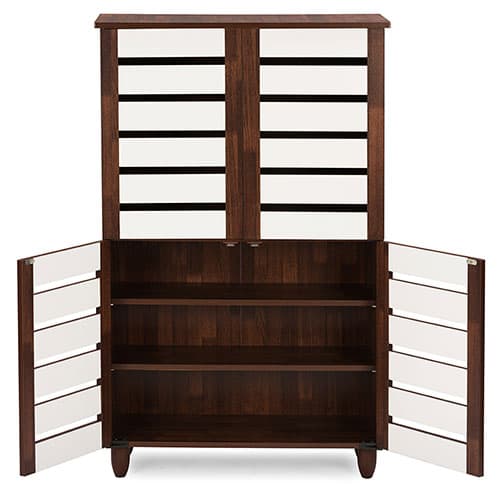 Baxton Studio Gisela Two-Tone Shoe Cabinet