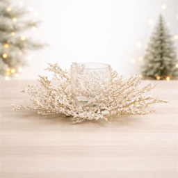 Melrose 16in. Icy Pine Candle Holder Centerpiece