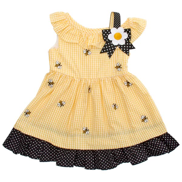 Toddler Girl Rare Editions Bee Seersucker Dress - image 