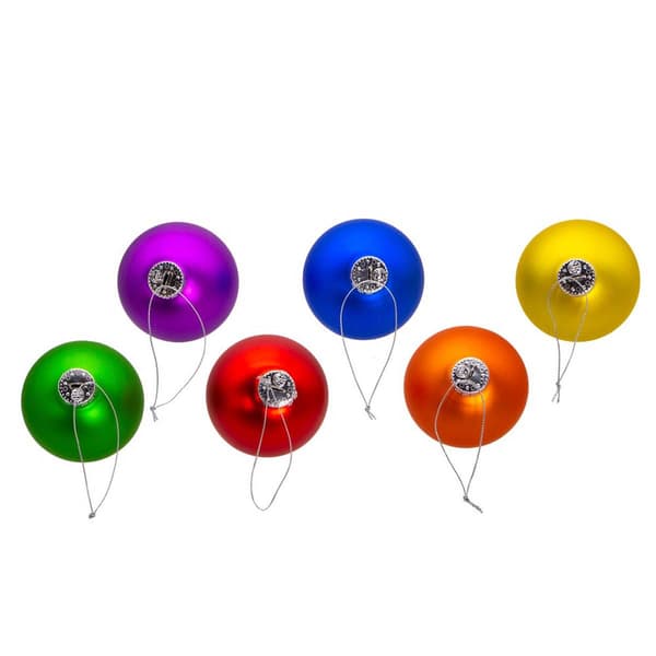 Kurt Adler 80mm Glass Matte Pride 6pc. Ball Ornament Set