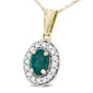 Haus of Brilliance 14kt. Gold Green Emerald & Diamond Pendant - image 2