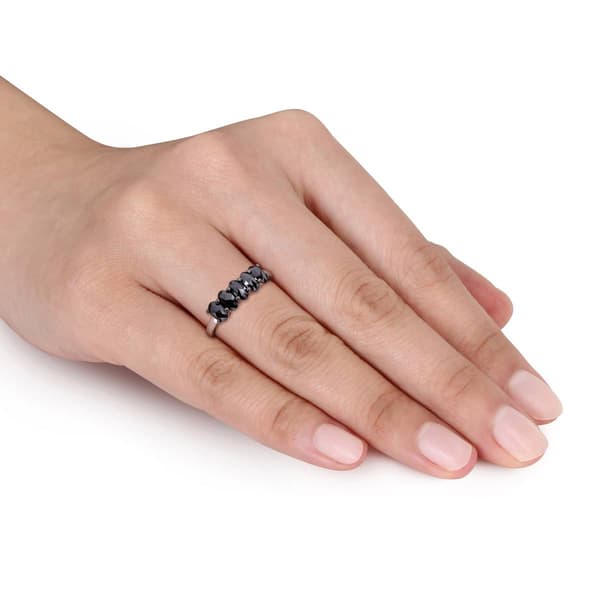 Radiant Rainbow™ Black Diamond Semi-Eternity Ring