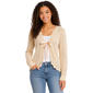 Juniors A. Byer Long Sleeve Crochet Ribbon Tie Sweater Cardigan - image 1