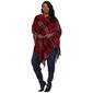 Plus Size White Mark Dakota Poncho - Red/Grey - image 1