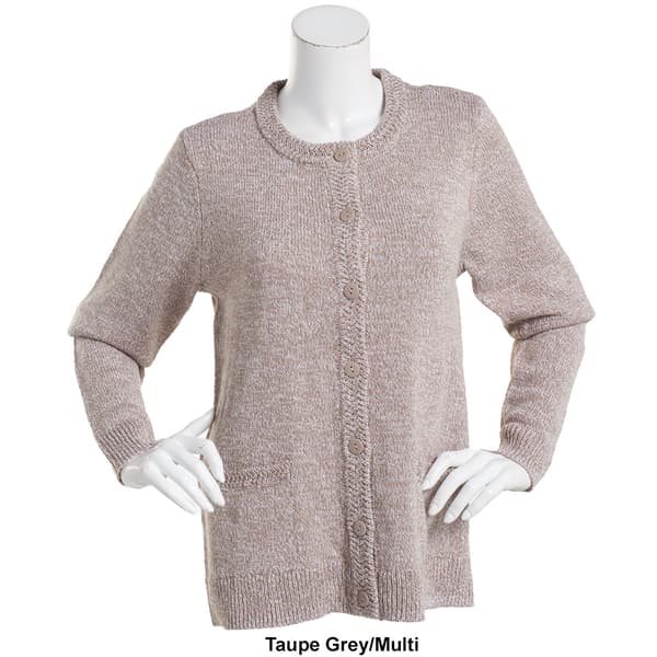 Womens Hasting &amp; Smith Long Sleeve Marled Button Front Cardigan