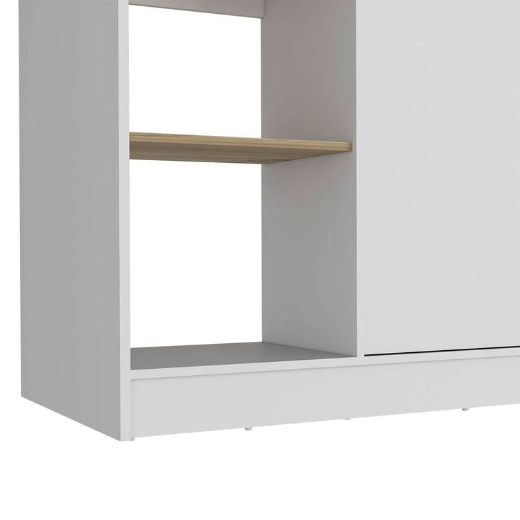 FM FURNITURE Carnation White Kitchen Island