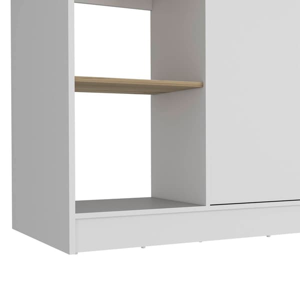 FM FURNITURE Carnation White Kitchen Island