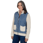 Womens Alfred Dunner Tuscany Mixed Media Denim Quilted Jacket - image 3