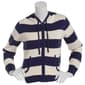 Juniors Pink Rose Stripe Zip Sweater Hoodie - image 1
