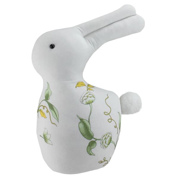 Northlight Seasonal Plush Floral Easter Rabbit Figurine
