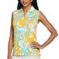 Womens Rafaella&#174; Sleeveless Floral Ribbed Polo - image 2
