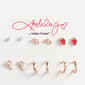 Ashley Gold-Tone Pearls/Strawberries/Palms Hoop & Stud Earrings - image 1