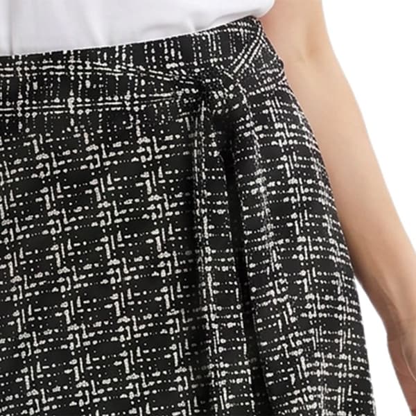 Womens NY Collection Pull On Tie Waist Weave Plaid Maxi Skirt
