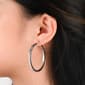Forever New Sterling Silver Half Diamond Cut Hoop Earrings - image 2