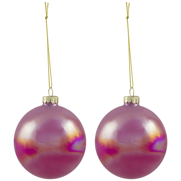 Northlight 6ct. Pink Shiny Glass Ball Christmas Ornaments