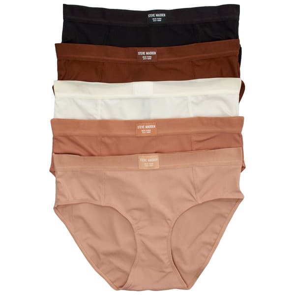 Womens Steve Madden 5pk. Ribbed Hipster Panties - SM64272A5 - image 