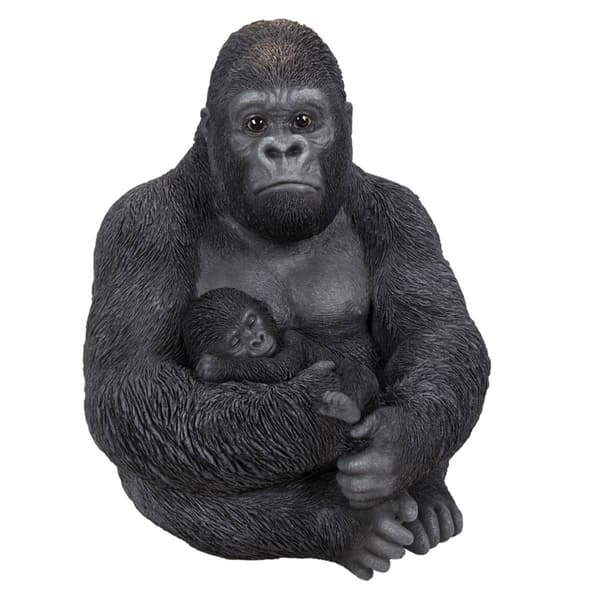 Hi-Line Gift Gorilla Sitting with Baby Garden Statue