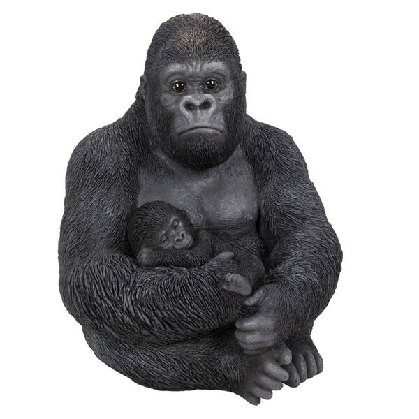 Hi-Line Gift Gorilla Sitting with Baby Garden Statue - image 