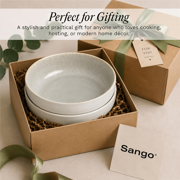 Sango Resona Moss/Cream Large Ceramic Serving Bowl - Set of 2