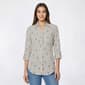 Womens Emily Daniels 3/4 Sleeve Palm Tree Casual Button Down - image 2