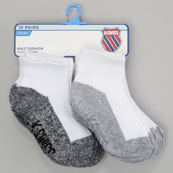 Toddler Boy K-Swiss 10pk. Athletic Solid & Marled Quarter Socks - image 