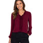 Womens Adrianna Papell Long Sleeve Ruffle Trim Tie Neck Blouse - image 2