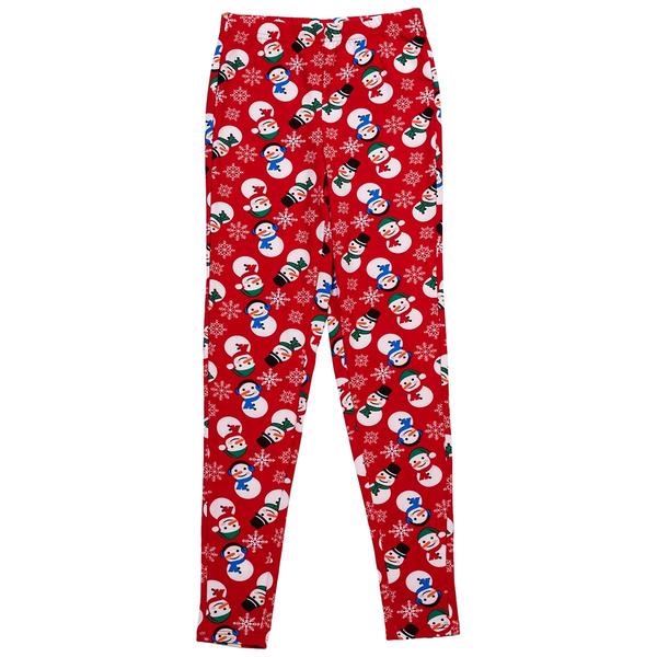 Girls (7-16) Jolie & Joy Snowman & Snowflake Leggings - image 