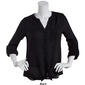 Womens Zac &amp; Rachel 3/4 Sleeve Solid V-Neck Button Front Blouse - image 3