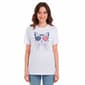 Womens JERZEES Short Sleeve Flag Sunglasses Cat Graphic Tee - image 1