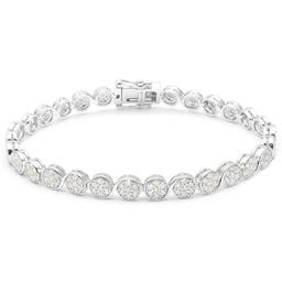 Nova Star(R) Sterling Silver Lab Grown Diamond Waves Bracelet