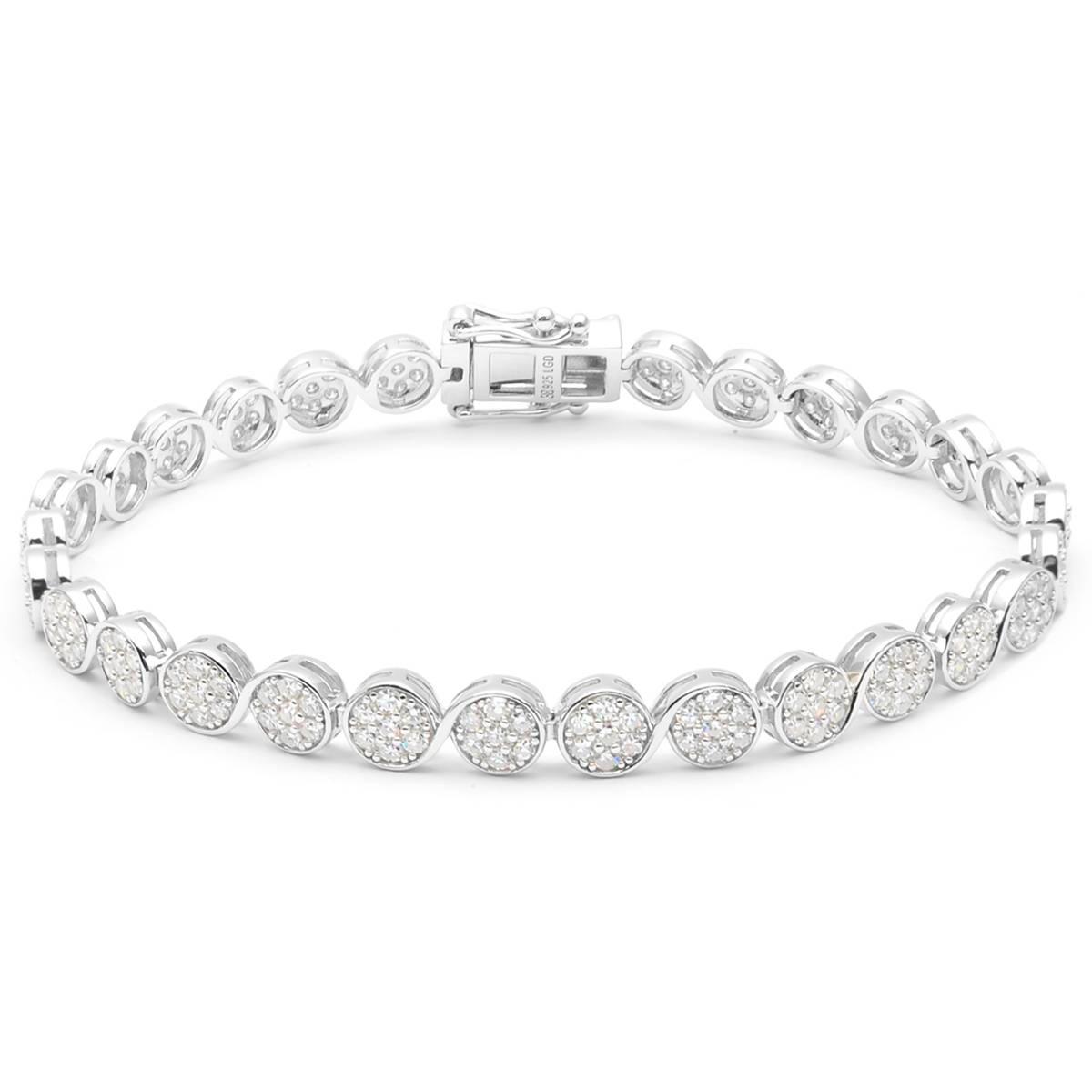 Nova Star(R) Sterling Silver Lab Grown Diamond Waves Bracelet