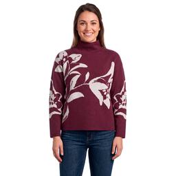 Womens Architect® Long Sleeve Mockneck Tulip Intarsia Sweater