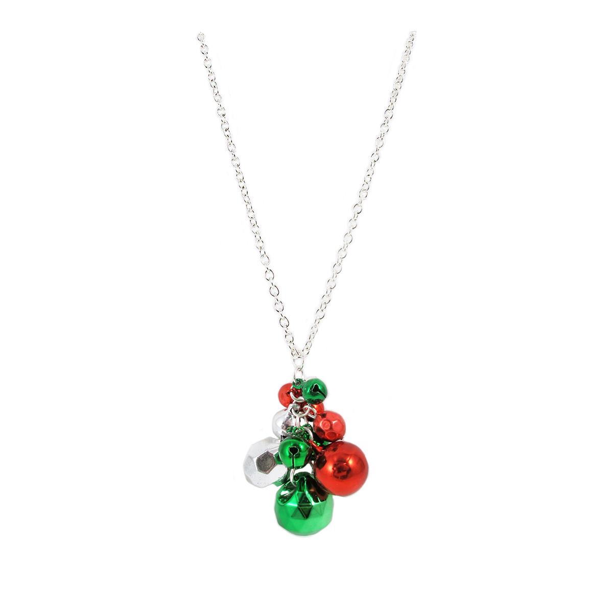 Jingle Bell Beaded Cluster Necklace