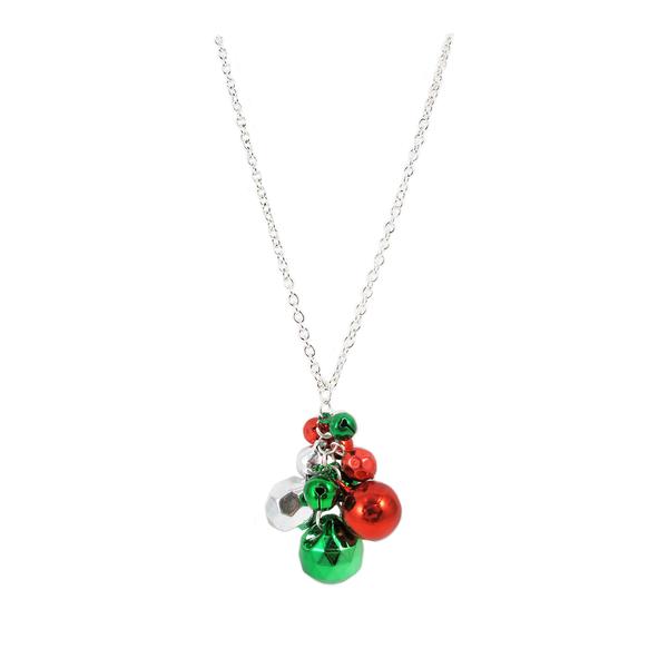 Jingle Bell Beaded Cluster Necklace - image 