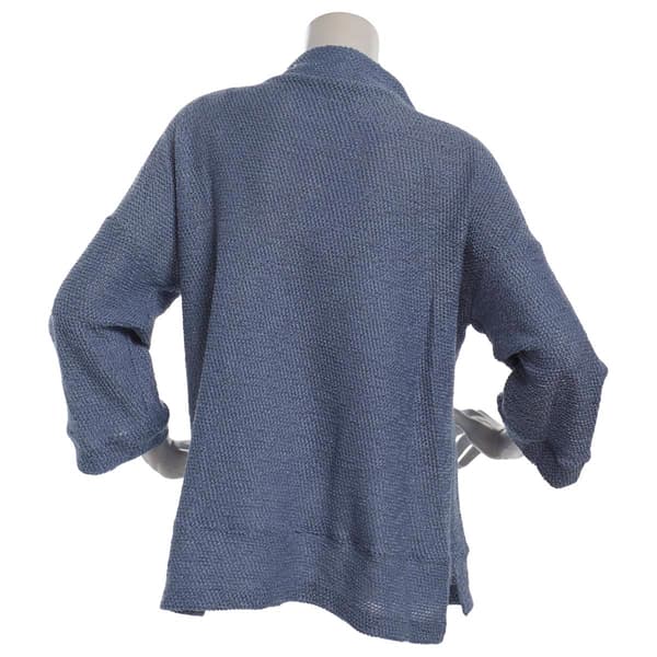 Plus Size Robert Louis 3/4 Sleeve Mock Neck Popcorn Sweater
